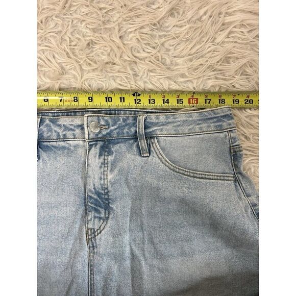 Ava & Viv Woman's Mid Rise Relaxed Fit A Line Denim Skirt Stretch Light Wash 16 - Picture 4 of 11